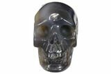 Polished Agate Skull with Quartz Crystal Pocket #148087-2